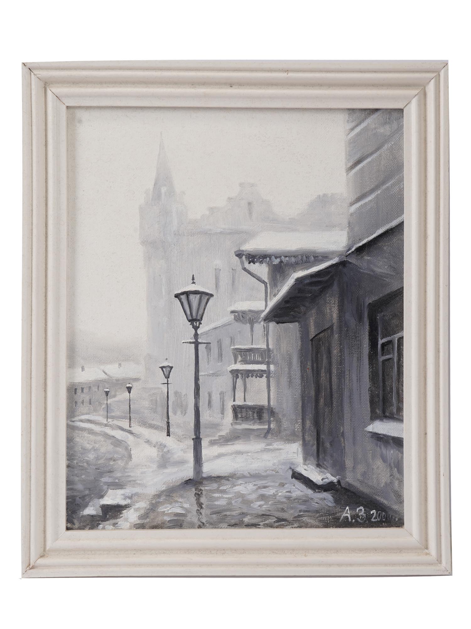 RUSSIAN MODERN WINTER CITYSCAPE PAINTINGS SIGNED PIC-1